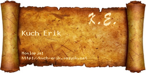 Kuch Erik névjegykártya